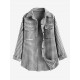 Women's Houndstooth Print Turn Down Collar Pocket Design Boyfriend Shacket Winter Woolen Shirt Women's Houndstooth Print Turn Down Collar Pocket Design Boyfriend Shacket Winter Woolen Shirt