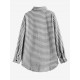 Women's Houndstooth Print Turn Down Collar Pocket Design Boyfriend Shacket Winter Woolen Shirt Women's Houndstooth Print Turn Down Collar Pocket Design Boyfriend Shacket Winter Woolen Shirt