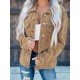 Women's Streetwear Rivet Design Corduroy Solid Color Shacket Jacket Women's Streetwear Rivet Design Corduroy Solid Color Shacket Jacket