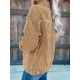 Women's Streetwear Rivet Design Corduroy Solid Color Shacket Jacket Women's Streetwear Rivet Design Corduroy Solid Color Shacket Jacket
