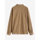 Women's Streetwear Rivet Design Corduroy Solid Color Shacket Jacket Women's Streetwear Rivet Design Corduroy Solid Color Shacket Jacket