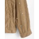 Women's Streetwear Rivet Design Corduroy Solid Color Shacket Jacket Women's Streetwear Rivet Design Corduroy Solid Color Shacket Jacket