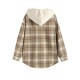 Women's Daily Plaid Loose Detachable Hooded Cargo Pockets Wool Blend Shirt Jacket Shacket Women's Daily Plaid Loose Detachable Hooded Cargo Pockets Wool Blend Shirt Jacket Shacket