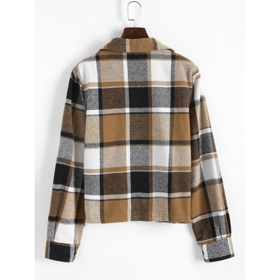 Checked Flap Pocket Shacket Checked Flap Pocket Shacket