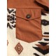 Women's Single Breasted Ethnic Style Aztec Geo Tribal Printed Cargo Pockets Fluffy Corduroy Panel Spliced Teddy Shirt Jacket Shacket Women's Single Breasted Ethnic Style Aztec Geo Tribal Printed Cargo Pockets Fluffy Corduroy Panel Spliced Teddy Shirt Jacket Shacket