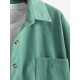 Women's Daily Solid Color Single Breasted Front Pocket Corduroy Shirt Jacket Shacket Women's Daily Solid Color Single Breasted Front Pocket Corduroy Shirt Jacket Shacket
