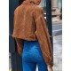 Women's Single Breasted Flap Pockets Corduroy Crop Shirt Jacket Shacket Women's Single Breasted Flap Pockets Corduroy Crop Shirt Jacket Shacket