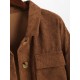 Women's Single Breasted Flap Pockets Corduroy Crop Shirt Jacket Shacket Women's Single Breasted Flap Pockets Corduroy Crop Shirt Jacket Shacket