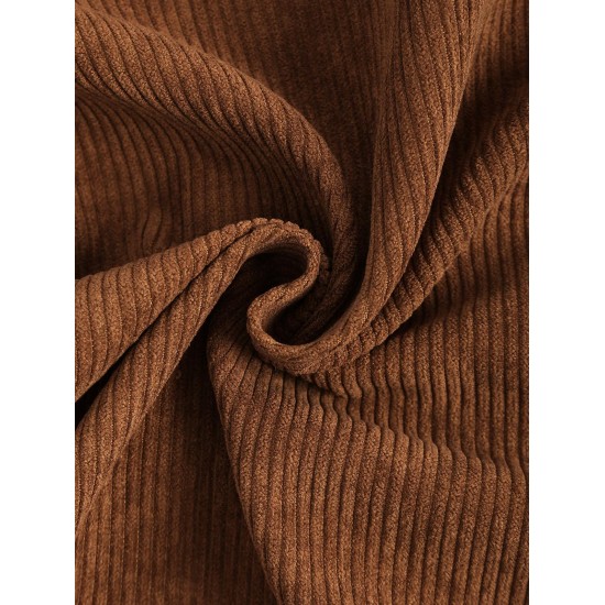 Women's Single Breasted Flap Pockets Corduroy Crop Shirt Jacket Shacket Women's Single Breasted Flap Pockets Corduroy Crop Shirt Jacket Shacket