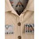 Women's Daily Ethnic Aztec Jacquard Drop Shoulder Turn Down Collar Flap Detail Button Up Shacket Women's Daily Ethnic Aztec Jacquard Drop Shoulder Turn Down Collar Flap Detail Button Up Shacket
