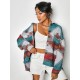 Ethnic Aztec Print Flap Pockets Button Up Jacket Ethnic Aztec Print Flap Pockets Button Up Jacket
