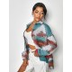 Ethnic Aztec Print Flap Pockets Button Up Jacket Ethnic Aztec Print Flap Pockets Button Up Jacket