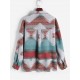 Ethnic Aztec Print Flap Pockets Button Up Jacket Ethnic Aztec Print Flap Pockets Button Up Jacket