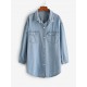 Pocket Drop Shoulder Denim Shacket Pocket Drop Shoulder Denim Shacket
