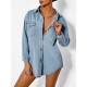 Pocket Drop Shoulder Denim Shacket Pocket Drop Shoulder Denim Shacket