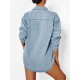 Pocket Drop Shoulder Denim Shacket Pocket Drop Shoulder Denim Shacket