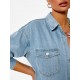 Pocket Drop Shoulder Denim Shacket Pocket Drop Shoulder Denim Shacket