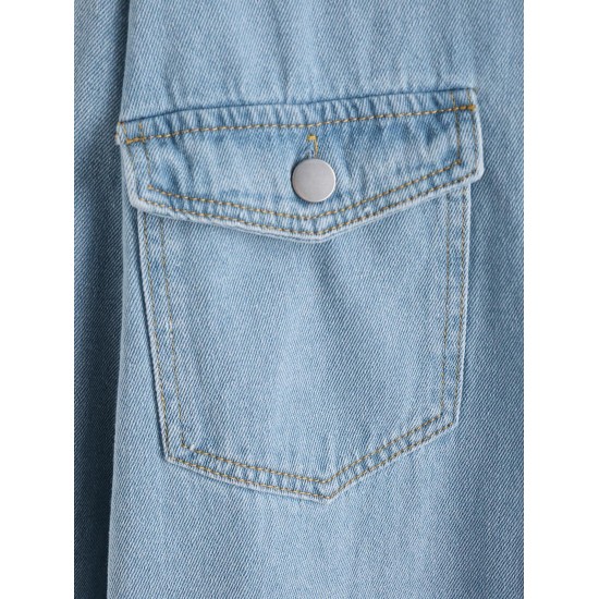 Pocket Drop Shoulder Denim Shacket Pocket Drop Shoulder Denim Shacket