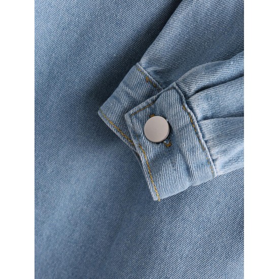 Pocket Drop Shoulder Denim Shacket Pocket Drop Shoulder Denim Shacket