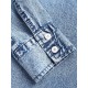 Women's Streetwear Acid Wash Pocket Button Up Curved Hem Long Sleeve Denim Shacket Women's Streetwear Acid Wash Pocket Button Up Curved Hem Long Sleeve Denim Shacket