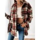 Women's Daily Vintage Style Plaid Front Pockets Wool Blend Shirt Jacket Shacket Women's Daily Vintage Style Plaid Front Pockets Wool Blend Shirt Jacket Shacket
