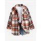 Women's Plaid Wool Blend Pocket Drop Shoulder Button Up Turn Down Collar Shacket Women's Plaid Wool Blend Pocket Drop Shoulder Button Up Turn Down Collar Shacket