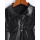 Women's PU Leather Mock Pocket Solid Color Going Out Streetwear Crop Shacket Jacket Women's PU Leather Mock Pocket Solid Color Going Out Streetwear Crop Shacket Jacket