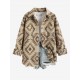 Women's Ethnic Aztec Tribal Geo Printed Front Pockets Single Breasted Wool Blend Shirt Jacket Shacket Women's Ethnic Aztec Tribal Geo Printed Front Pockets Single Breasted Wool Blend Shirt Jacket Shacket
