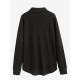 Women's Daily Knitted Solid Color Drop Shoulder Turn Down Collar Pocket Button Up High Low Shacket Women's Daily Knitted Solid Color Drop Shoulder Turn Down Collar Pocket Button Up High Low Shacket