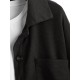 Women's Daily Knitted Solid Color Drop Shoulder Turn Down Collar Pocket Button Up High Low Shacket Women's Daily Knitted Solid Color Drop Shoulder Turn Down Collar Pocket Button Up High Low Shacket