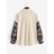 Women's Ethnic Aztec Printed Corduroy Shacket Long Sleeve Retro Spliced Jacket Women's Ethnic Aztec Printed Corduroy Shacket Long Sleeve Retro Spliced Jacket