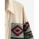 Women's Ethnic Aztec Printed Corduroy Shacket Long Sleeve Retro Spliced Jacket Women's Ethnic Aztec Printed Corduroy Shacket Long Sleeve Retro Spliced Jacket