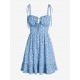 Cami Ditsy Floral Tie Shoulder Bustier Frilled Mini Dress Cami Ditsy Floral Tie Shoulder Bustier Frilled Mini Dress