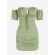 Solid Color Off The Shoulder Cinched Dress Solid Color Off The Shoulder Cinched Dress