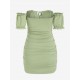 Solid Color Off The Shoulder Cinched Dress Solid Color Off The Shoulder Cinched Dress