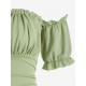 Solid Color Off The Shoulder Cinched Dress Solid Color Off The Shoulder Cinched Dress