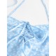 Floral Ribbed Cinched Tie Smocked Sun Dress Floral Ribbed Cinched Tie Smocked Sun Dress
