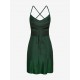 Metallic Cowl Front Lace Up Mini Dress Metallic Cowl Front Lace Up Mini Dress
