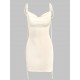 Jersey Tie Shoulder Backless Cowl Front Mini Bodycon Dress Jersey Tie Shoulder Backless Cowl Front Mini Bodycon Dress