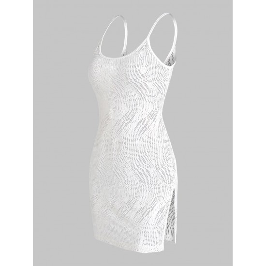 Cami Fishnet Sheer Crochet Beach Mini Vegas Dress Cami Fishnet Sheer Crochet Beach Mini Vegas Dress