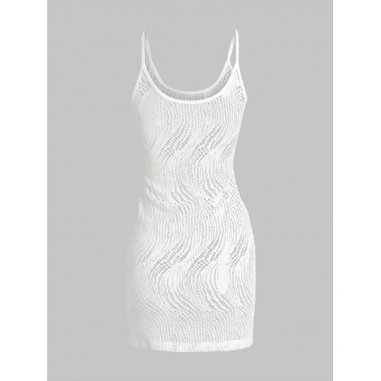 Cami Fishnet Sheer Crochet Beach Mini Vegas Dress Cami Fishnet Sheer Crochet Beach Mini Vegas Dress