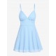 Cami Swiss Dots Ruched Bustier Mini Dress Cami Swiss Dots Ruched Bustier Mini Dress
