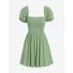 Puff Sleeve Smocked Mini Dress Puff Sleeve Smocked Mini Dress