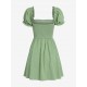 Puff Sleeve Smocked Mini Dress Puff Sleeve Smocked Mini Dress