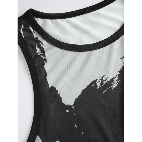 Slinky Figure Printed Mini Tank Dress Slinky Figure Printed Mini Tank Dress