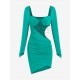 Monowire Cut Out Ruched Asymmetrical Mini Dress Monowire Cut Out Ruched Asymmetrical Mini Dress