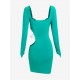 Monowire Cut Out Ruched Asymmetrical Mini Dress Monowire Cut Out Ruched Asymmetrical Mini Dress