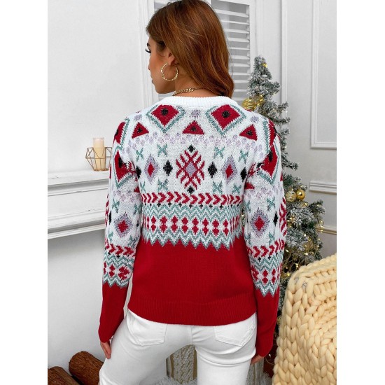 Crewneck Geo Graphic Xmas Sweater Crewneck Geo Graphic Xmas Sweater