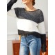 Colorblock Fuzzy Raglan Sleeve Jumper Sweater Colorblock Fuzzy Raglan Sleeve Jumper Sweater