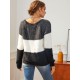 Colorblock Fuzzy Raglan Sleeve Jumper Sweater Colorblock Fuzzy Raglan Sleeve Jumper Sweater